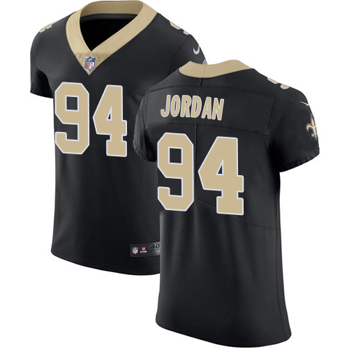 Nike Saints #94 Cameron Jordan Black Team Color Men's Stitched NFL Vapor Untouchable Elite Jersey